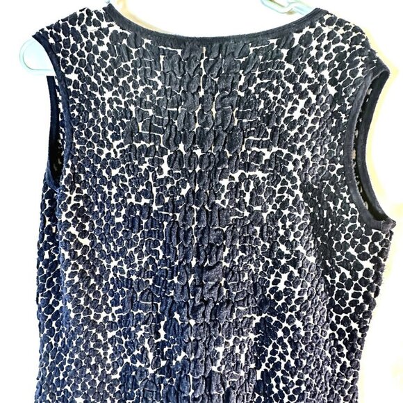 Sioni Dress Sleeveless Sweater Leopard Cheetah Blue Tan  Midi Girl Boss Large - Picture 6 of 7
